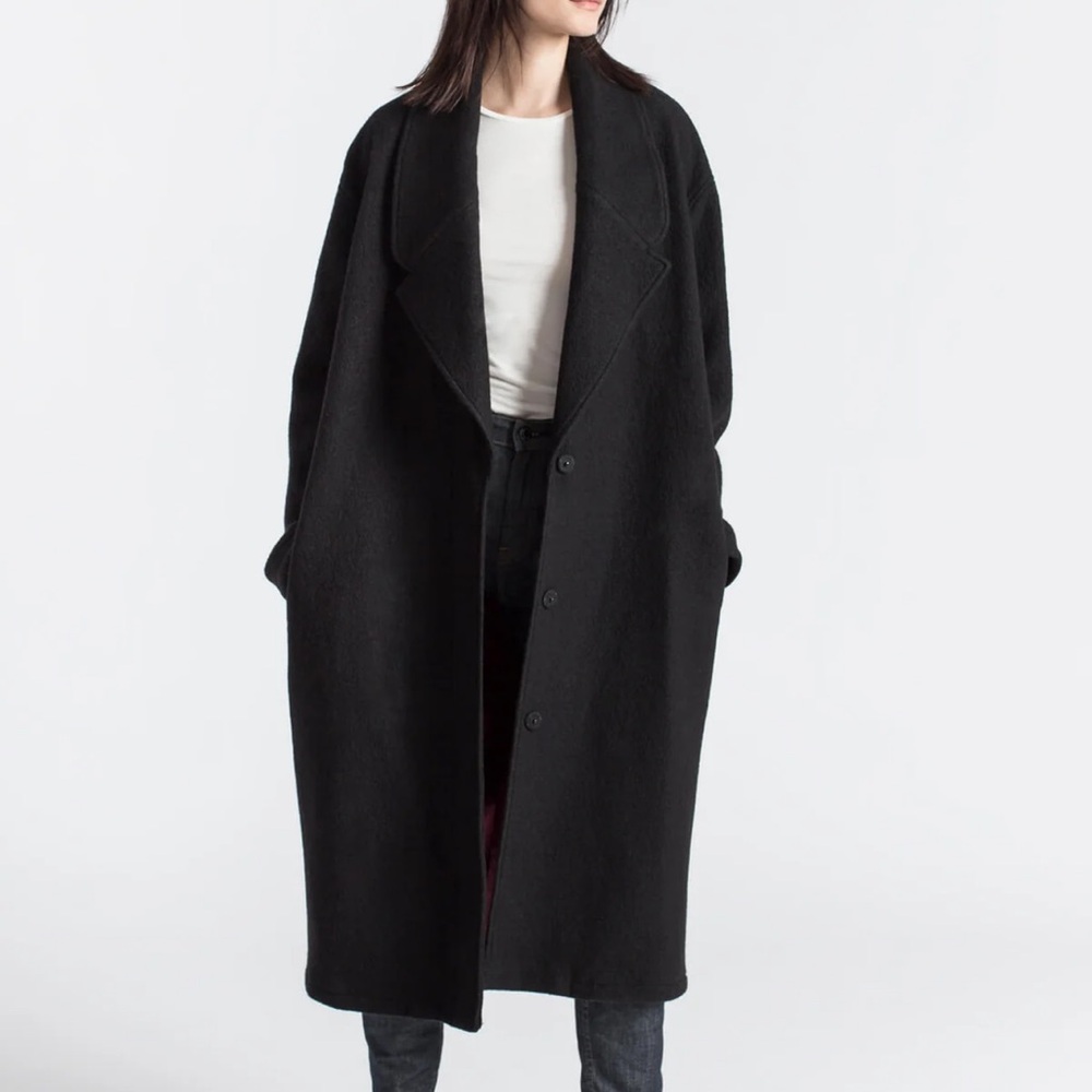 Marcella Elizabeth 100% Wool Coat - Black